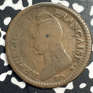 LAN 6-A (1797-1798) France 1 Decime Lot#T0037 Double Struck