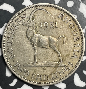 1951 Southern Rhodesia 2 Shillings Lot#T9316