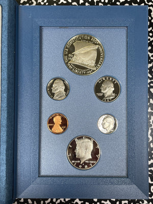 1987 U.S. Mint 6x Coin Prestige Set Lot#B2503 Including Silver! With Box & C.O.A