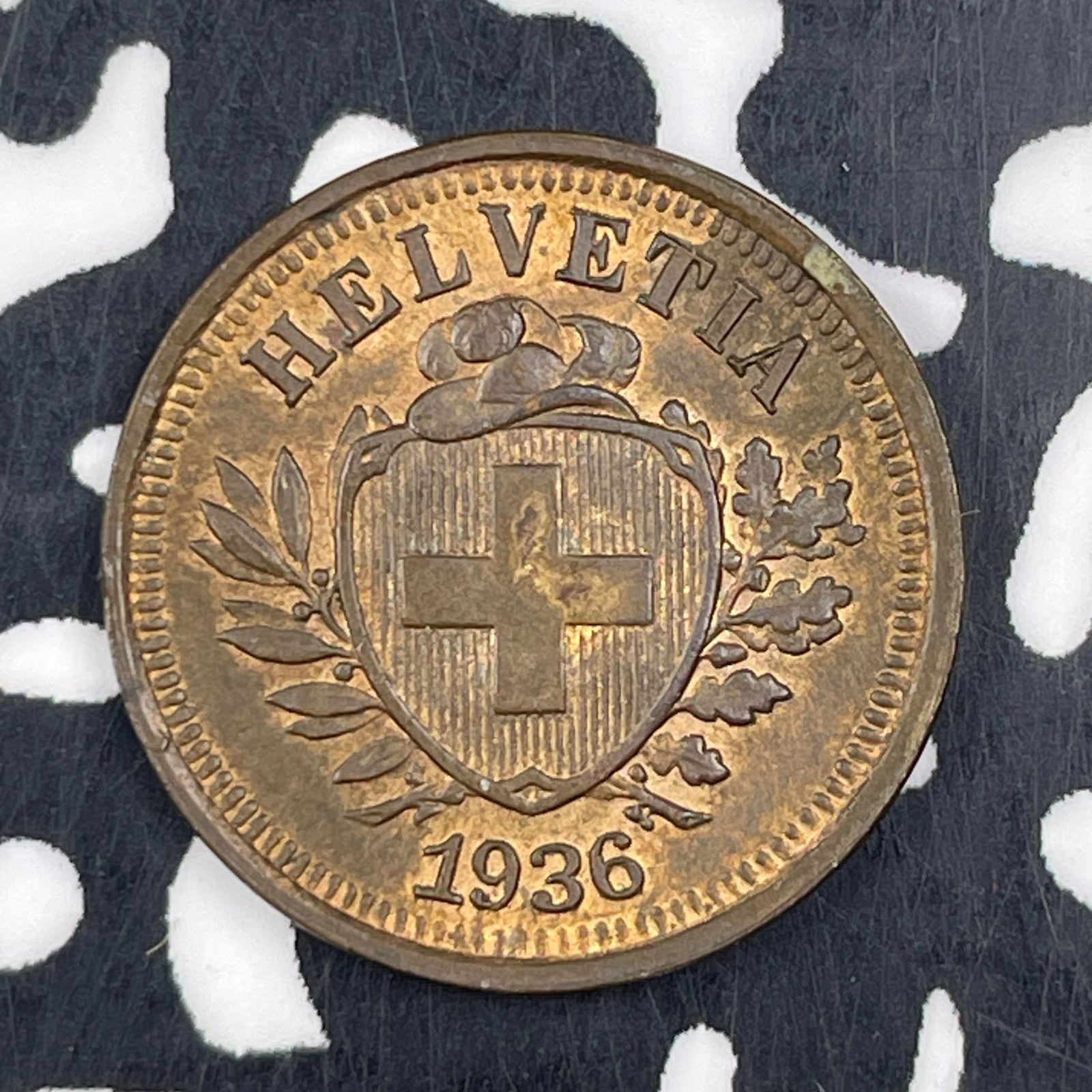 1936-B Switzerland 1 Rappen Lot#F4679 High Grade! Beautiful!