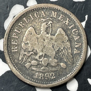 1892-Zs Z Mexico 10 Centavos Lot#E8093 Silver!