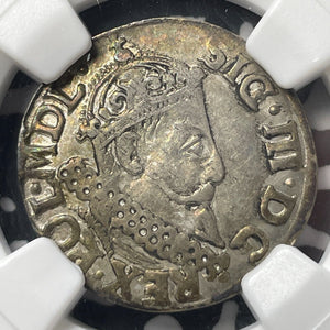 1621 Poland 3 Groszy NGC AU55 Lot#G8977 Silver!