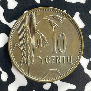 1925 Lithuania 10 Centu Lot#T8025 High Grade! Beautiful!