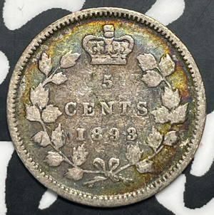 1893 Canada 5 Cents Lot#C0291 Silver!