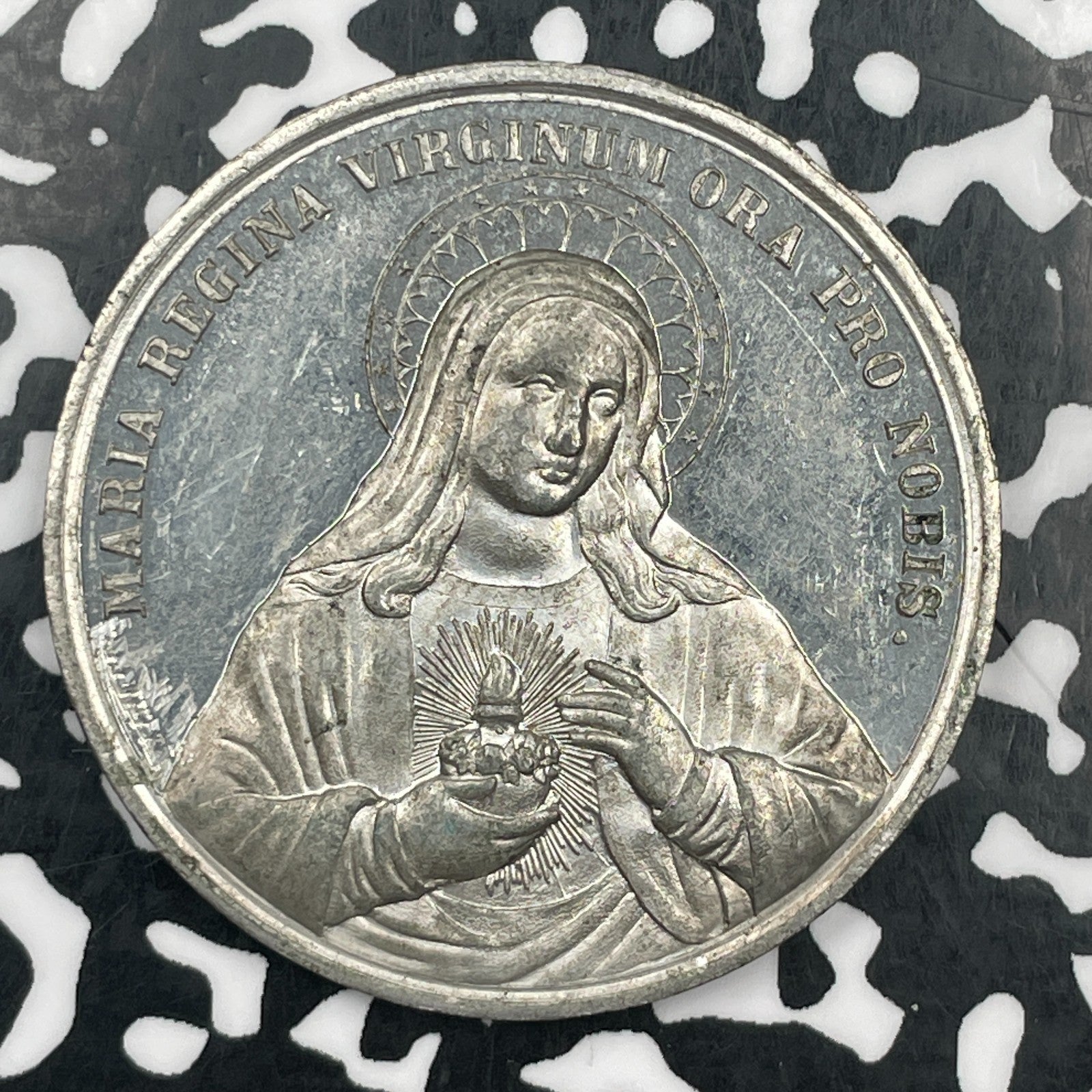 Undated Germany? Virgin Mary Religious Medal Lot#F9025 38mm