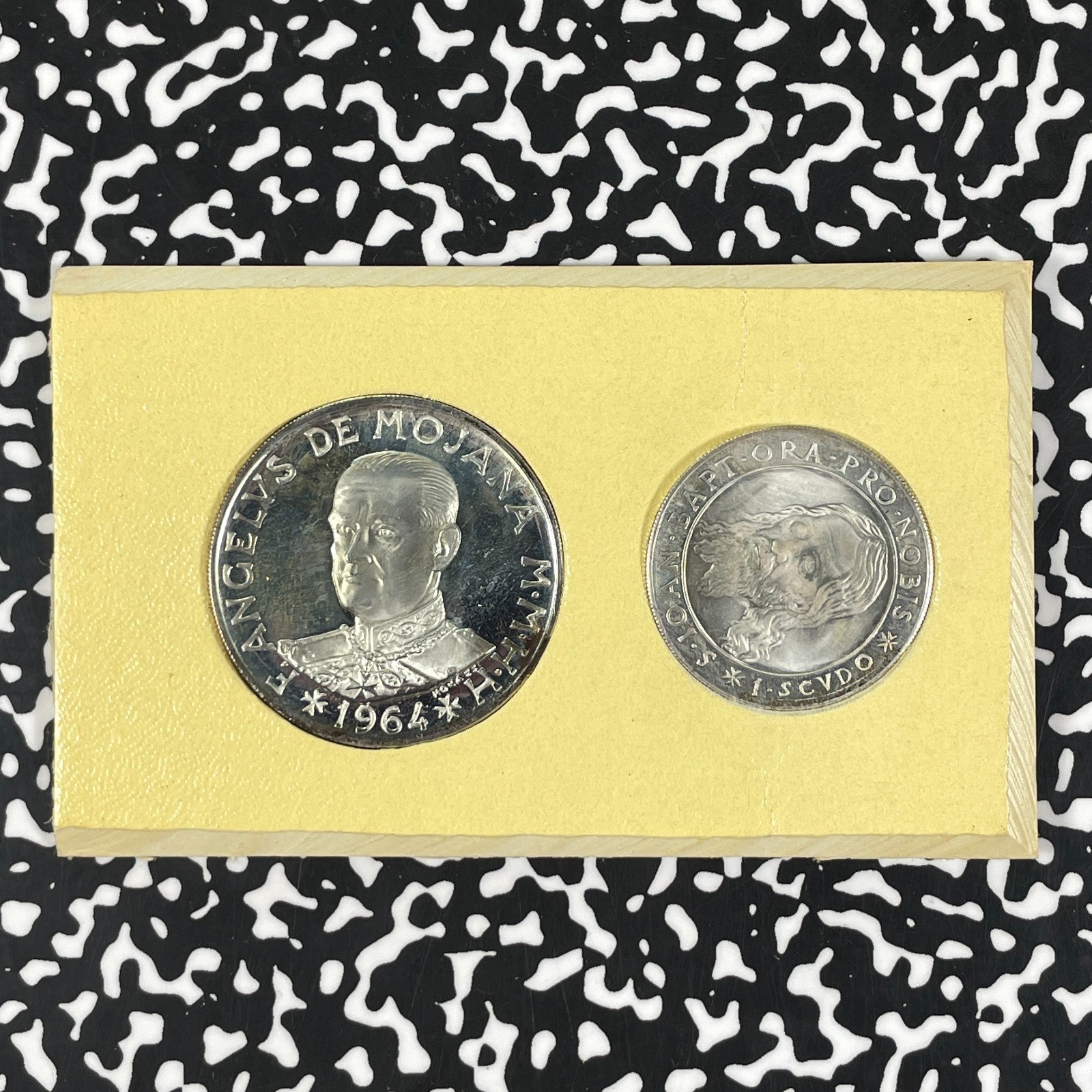 1964 Malta 2x Coin Proof Set Lot#B3416 Silver! With Case