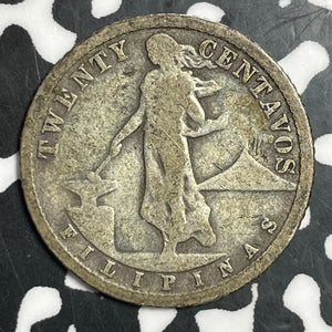 1917-S U.S. Philippines 20 Centavos Lot#T2627 Silver!