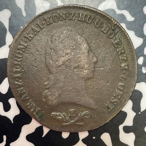 1800-E Austria 6 Kreuzer Lot#T2512 Corrosion