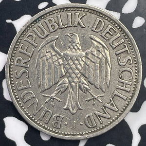 1957-J West Germany 1 Mark Lot#C1464 Beautiful Details, Cleaned