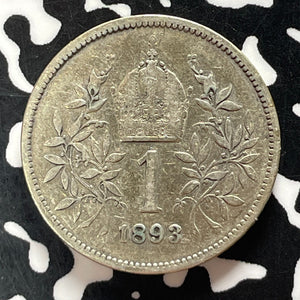 1893 Austria 1 Corona Lot#T5016 Silver!