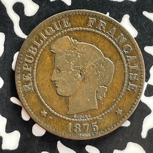 1875-K France 5 Centimes Lot#T7260 Better Date