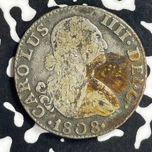 1808-M AI Spain 2 Reales Lot#T7025 Silver!