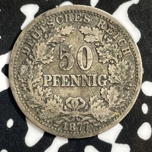 1877-E Germany 50 Pfennig Lot#E3127 Silver! KM#8