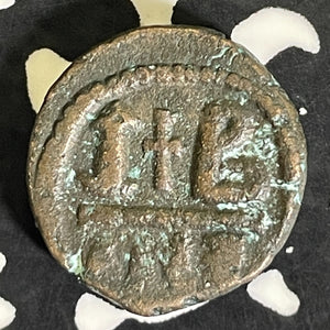 (582-602 AD) Byzantine Empire Maurice Tiberius AE 12 Nummi Lot#JM9201 Doc-213