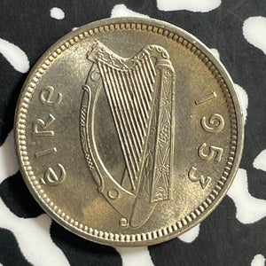 1953 Ireland 3 Pence Threepence Lot#E7535 High Grade! Beautiful!