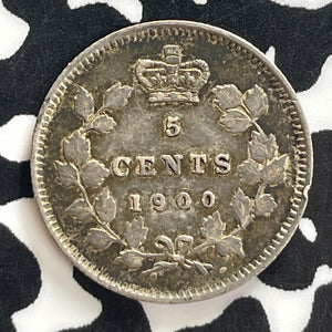 1900 Canada 5 Cents Lot#T7677 Silver! Nice!
