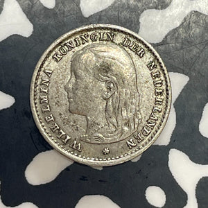 1897 Netherlands 10 Cents Lot#T6404 Silver! Nice!