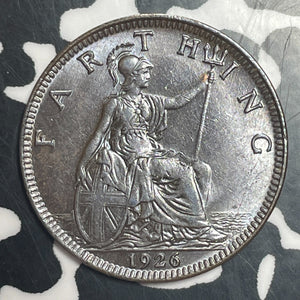 1926 Great Britain Farthing Lot#T2072 High Grade! Beautiful!
