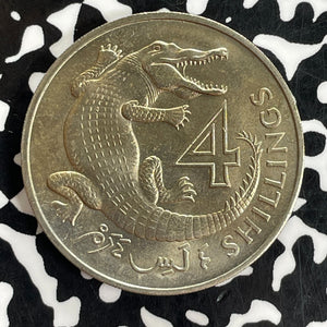 1966 Gambia 4 Shillings Lot#C1153 High Grade! Beautiful!