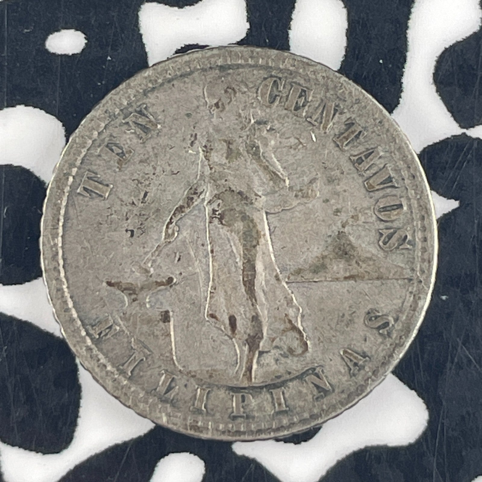 1921 U.S. Philippines 10 Centavos Lot#F4519 Silver!