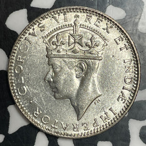 1943 East Africa 50 Cents Lot#T3237 Silver! High Grade! Beautiful!