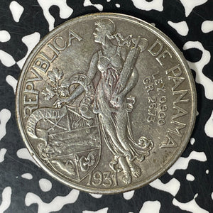 1931 Panama 1 Balboa Lot#T5940 Large Silver Coin!