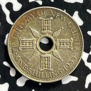 1935 New Guinea 1 Shilling Lot#T9791 Silver! Nice!