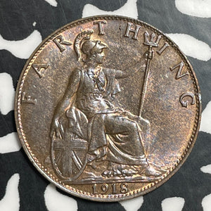 1918 Great Britain Farthing Lot#T2555 Nice!
