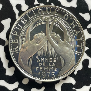 1975 Haiti Women's Year 25 Gourdes Lot#JM0128 Silver! Proof!