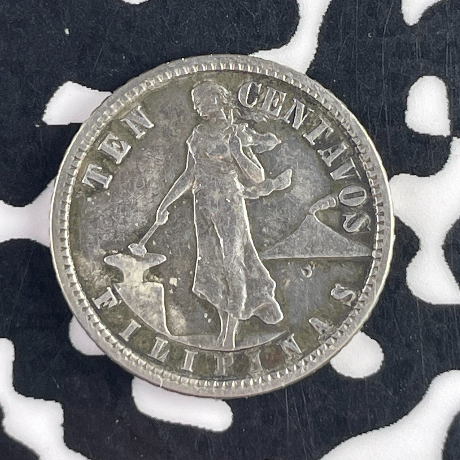 1929-M U.S. Philippines 10 Centavos Lot#F2750 Silver!