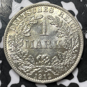 1912-A Germany 1 Mark Lot#D6844 Silver! High Grade! Beautiful!