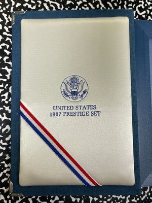 1987 U.S. Mint 6x Coin Prestige Set Lot#B2503 Including Silver! With Box & C.O.A