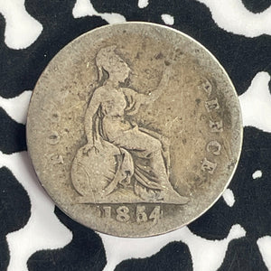 1854 Great Britain 4 Pence Fourpence Lot#T8752 Silver!