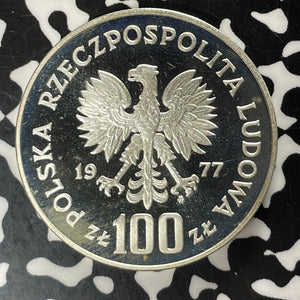 1977 Poland Proba 100 Zlotych Pattern Lot#JM9368 Silver! Scarce! KM#PR305