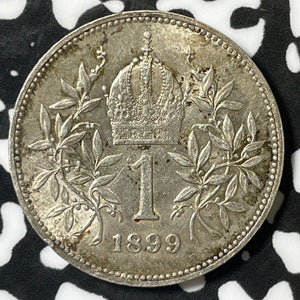 1899 Austria 1 Corona Lot#E4868 Silver! High Grade! Beautiful!