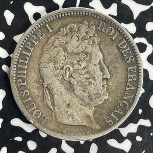 1831-A France 5 Francs Lot#T8335 Large Silver Coin!