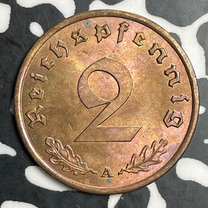 1940-A Germany 2 Pfennig Lot#E9797 High Grade! Beautiful!