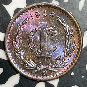 1946-Mo Mexico 1 Centavo Lot#T2906 High Grade! Beautiful Toning!