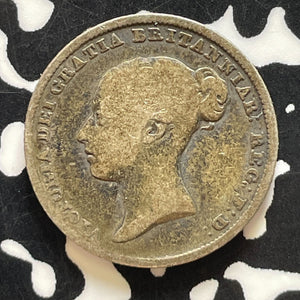 1844 Great Britain 6 Pence Sixpence Lot#T5105 Silver!