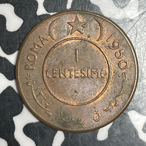 1950 Somalia 1 Centesimo Lot#T6318 High Grade! Beautiful!