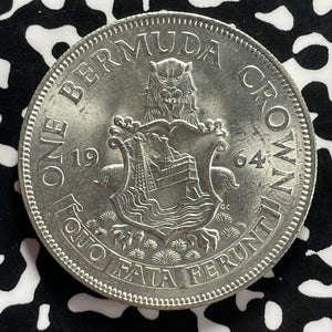 1964 Bermuda 1 Crown Lot#T9707 Silver! High Grade! Beautiful!