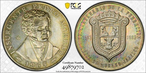 1963-Mo Mexico Pedro Moreno Medal PCGS SP65 Lot#G8471 Silver! Gem BU! Grove-836a