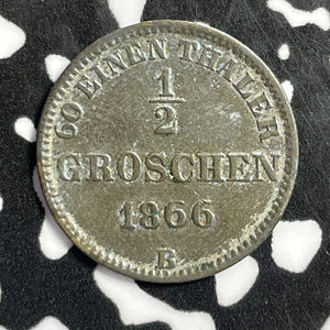 1866-B Germany Oldenburg 1/2 Groschen Lot#E2290