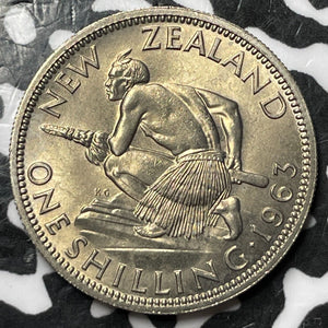 1963 New Zealand 1 Shilling Lot#D7776 High Grade! Beautiful!