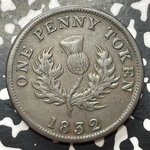 1832 Nova Scotia 1 Penny Token Lot#JM9011 Nice!