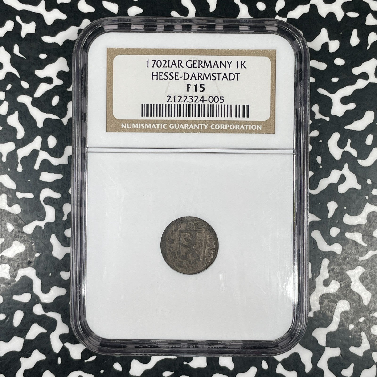1702-IAR Germany Hesse-Darmstadt 1 Kreuzer NGC F15 Lot#G4002 Silver!