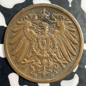 1906-G Germany 2 Pfennig Lot#E9032 Better Date