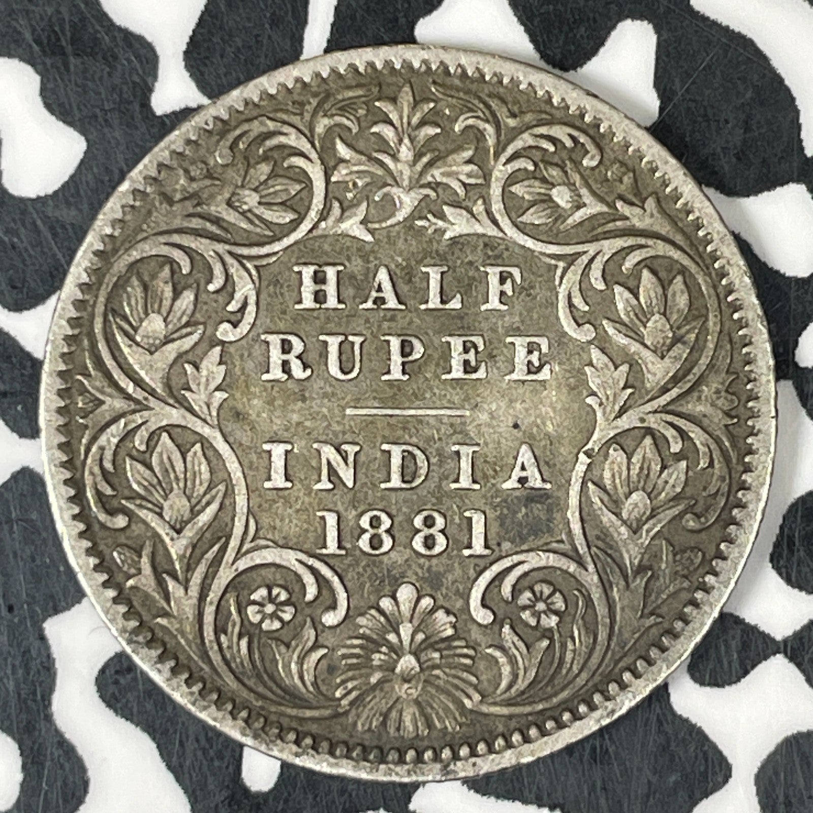 1881-C India 1/2 Rupee Lot#JM0584 Silver! Key Date!