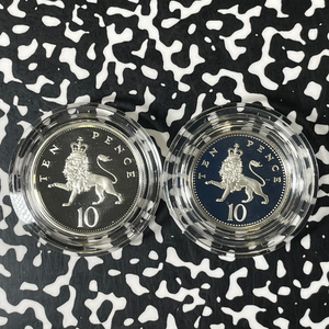 1992 Great Britain 2x 10 Pence Proof Set Lot#B2520 Silver! With Box & C.O.A.