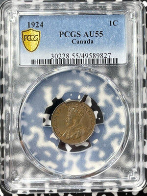 1924 Canada Small Cent PCGS AU55 Lot#G7699